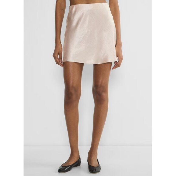 Aritzia BABATON Denude Ivory Satin Mini Slip Skirt, Size 8 - Picture 12 of 15